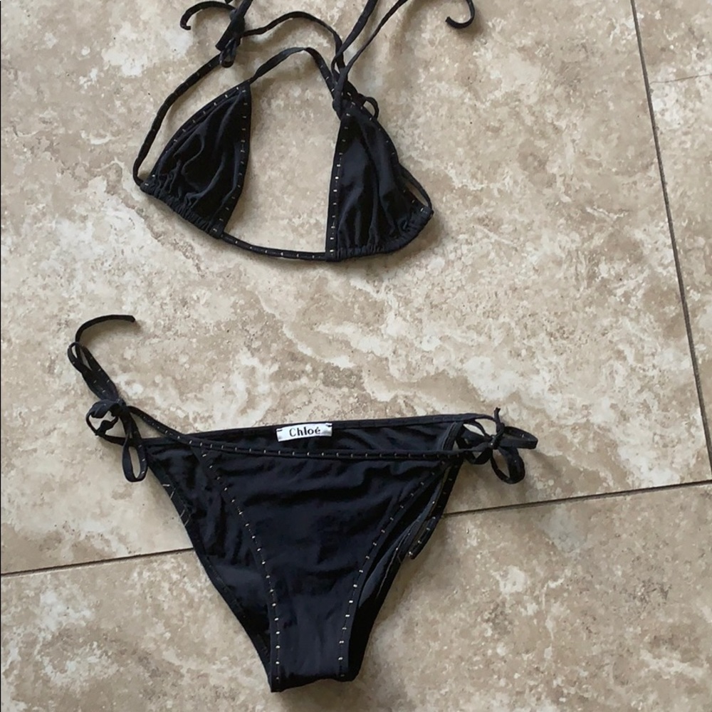 Black with gold Accent Chloe swimsuit